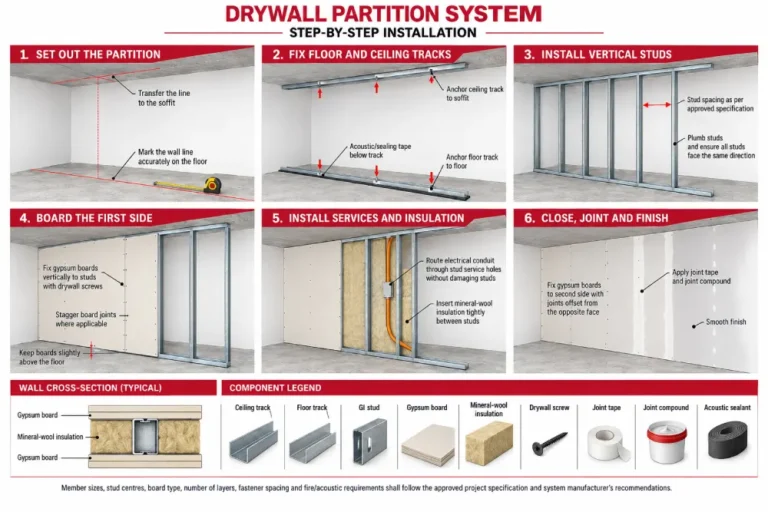 Drywall partition ideas UAE for modern offices and homes